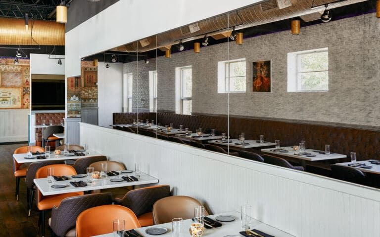 Dreamwalls Bronze Storm Antique Mirrors at Jashan Indian Restaurant in Nashville TN-pic1