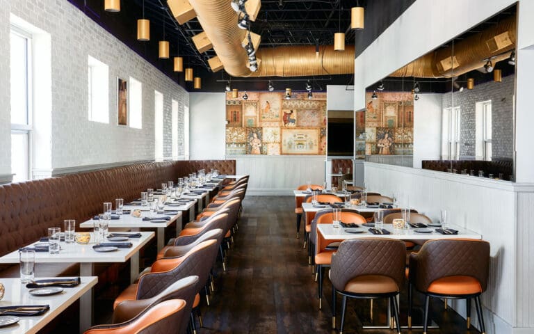 Dreamwalls Bronze Storm Antique Mirrors at Jashan Indian Restaurant in Nashville TN-pic2