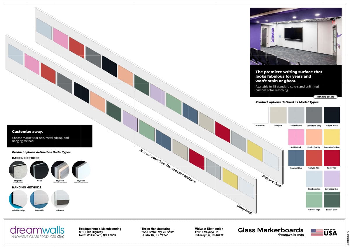 Dreamwalls Glass Markerboards Revit Models-preview