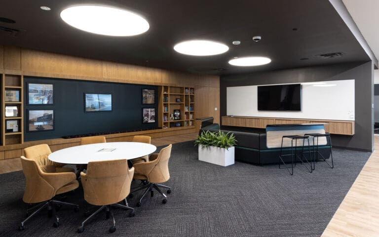 Dreamwalls glass whiteboard at Round Room Fishers IN-01