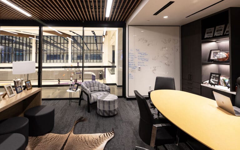 Dreamwalls glass whiteboards at SFA basketball practice facility-01