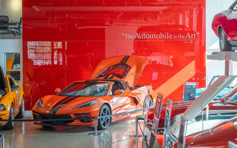 Dreamwalls red backpainted glass at The Automobile Gallery in Green Bay WI-01