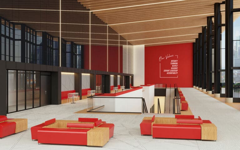 Dreamwalls Shades Black Tinted Mirror in Convention Center