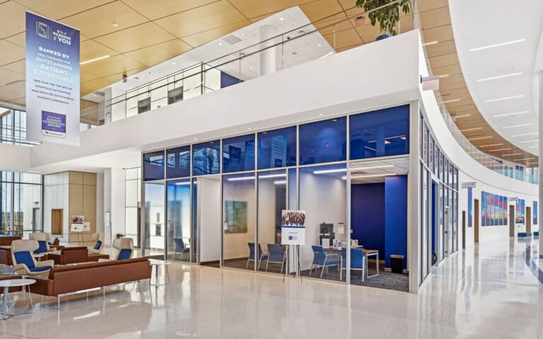 UMC Health and Wellness Hospital-Dreamwalls backpainted and laminated glass with custom gradient interlayer-pic1