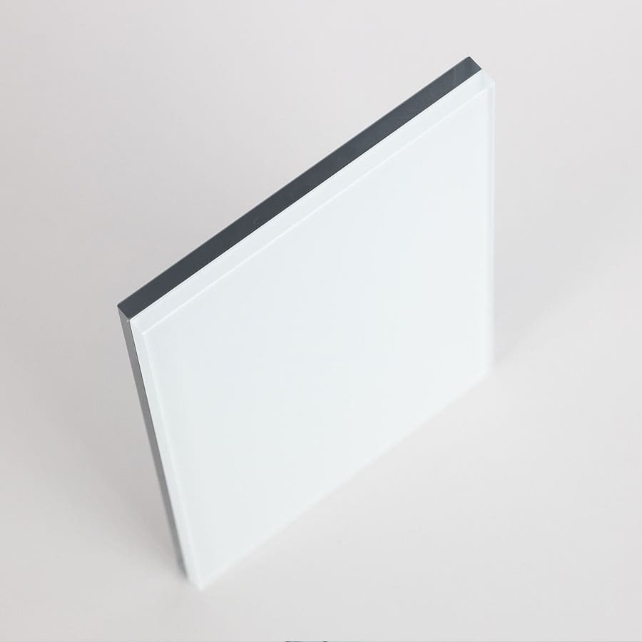 white backpainted laminated glass sample