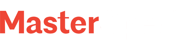 masterspec red and white logo